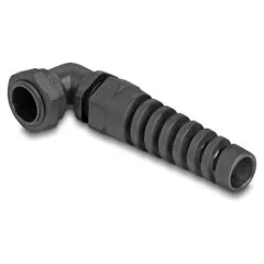 Delock Kabelverschraubung mit Zugentlastung 90° gewinkelt PG13.5 schwarz