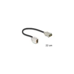 Delock Keystone Modul HDMI Buchse 250° to HDMI Buchse mit Kabel weiß