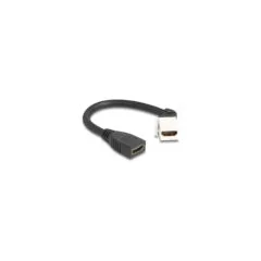 Delock Keystone Modul Kabel HDMI Buchse zu Buchse 45° gewinkelt 8K 60 Hz 20 cm schwarz