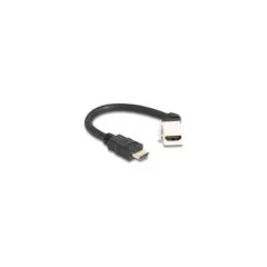 Delock Keystone Modul Kabel HDMI Stecker zu Buchse 45° gewinkelt 8K 60 Hz 20 cm schwarz