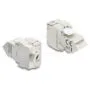 Delock Keystone Modul RJ45 Buchse zu LSA Cat.6A 45° gewinkelte Buchse geschirmt 180° Kabelführung werkzeugfrei Metall