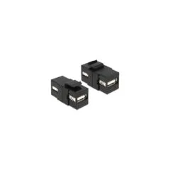 Delock Keystone Modul USB 2.0 A Buchse to USB 2.0 A Buchse schwarz