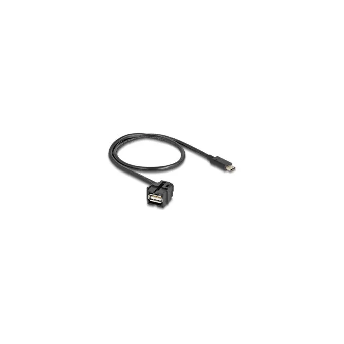 Delock Keystone Modul USB 2.0 A Buchse zu USB Type-CTM Stecker 250° mit Kabel 0.5 m — image 2