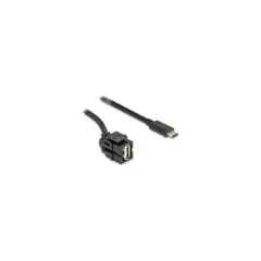 Delock Keystone Modul USB 2.0 A Buchse zu USB Type-CTM Stecker 250° mit Kabel 0.5 m