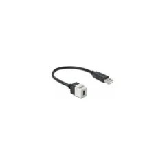 Delock Keystone Modul USB 2.0 C Buchse to USB 2.0 A Stecker mit Kabel