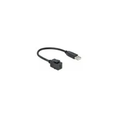 Delock Keystone Modul USB 2.0 C Buchse to USB 2.0 A Stecker mit Kabel