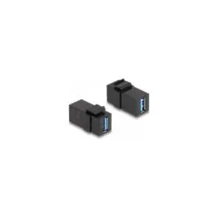 Delock Keystone Modul USB 5 Gbps A Buchse zu USB 5 Gbps A Buchse schwarz