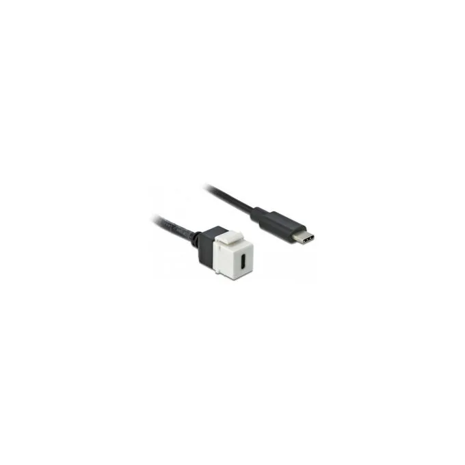 Delock Keystone Modul USB 5 Gbps Type-CTM Buchse zu USB Type-CTM Stecker mit Kabel 25 cm — image 2