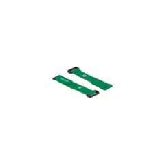 Delock Klett-Kabelbinder mit Schlaufe und Befestigungsöse L 190 x B 25 mm grün 5 Stück