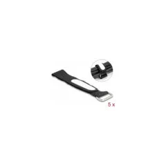 Delock Klettkabelbinder mit Schlaufe und Beschriftungsfeld L 203 x B 20 mm schwarz 5 Stück