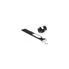 Delock Klettkabelbinder mit Schlaufe und Beschriftungsfeld L 305 x B 25 mm schwarz 5 Stück