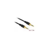 Delock Klinkenkabel 3,5 mm 3 Pin Stecker to Stecker 2 m schwarz