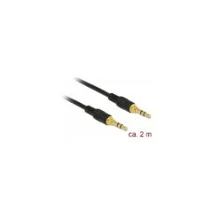 Delock Klinkenkabel 3,5 mm 3 Pin Stecker to Stecker 2 m schwarz