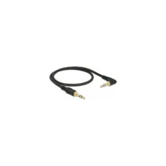Delock Klinkenkabel 3.5 mm 3 Pin Stecker to Stecker gewinkelt 0.5 m schwarz