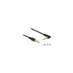 Delock Klinkenkabel 3.5 mm 4 Pin Stecker to Stecker gewinkelt 2 m schwarz