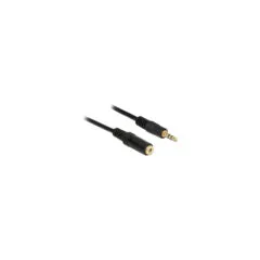 Delock Klinkenverlängerungskabel 3.5 mm 3 Pin Stecker to Buchse 1 m schwarz