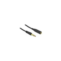 Delock Klinkenverlängerungskabel 6.35 mm 3 Pin Stecker zu Buchse 5 m schwarz