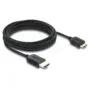 Delock Koaxiales High Speed HDMI Kabel HDMI Stecker zu Mini HDMI Stecker 8K 60 Hz mit Geflechtmantel 3 m