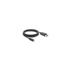Delock Koaxiales USB Type-CTM zu DisplayPort Kabel (DP Alt Mode) 4K 60 Hz mit Geflechtmantel 2 m