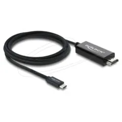Delock Koaxiales USB Type-CTM zu HDMI Kabel (DP Alt Mode) 4K 60 Hz mit Geflechtmantel 2 m