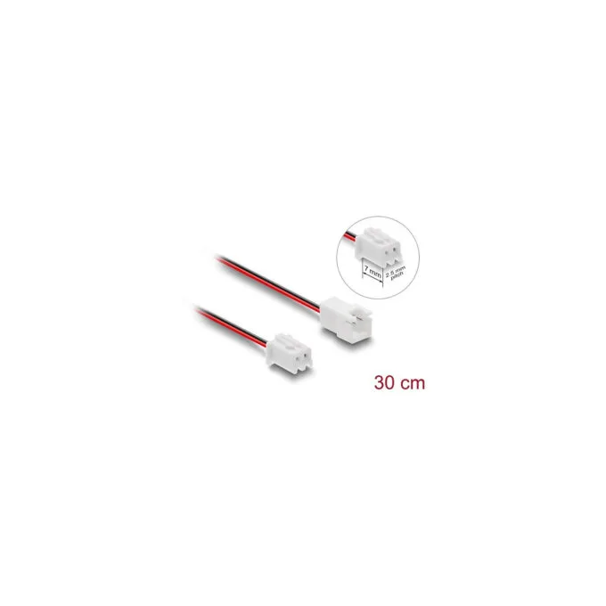 Delock Lüfter Verlängerungskabel JST Stecker zu Buchse 2 Pin. Steckerlänge 7 mm. 30 cm — image 2