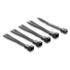 Delock Lüfterkabel Splitter 1 x 4 Pin PWM Buchse zu 4 x 4 Pin PWM Stecker schwarz ? 40 cm Länge mit 20 cm Abzweigen
