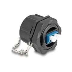 Delock LWL Einbaubuchse LC Duplex zu LC Duplex mit Verschlusskappe Singlemode IP68 staub- und wasserdicht