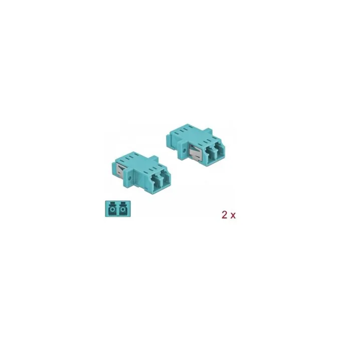 Delock LWL Kupplung LC Duplex Buchse zu LC Duplex Buchse Multimode 2 Stück hellblau — image 3