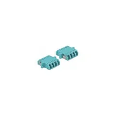 Delock LWL Kupplung LC Quad Buchse zu LC Quad Buchse Multimode 2 Stück hellblau