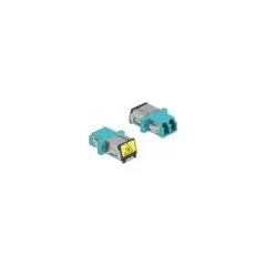 Delock LWL Kupplung mit Laserschutzklappe LC Duplex Buchse zu LC Duplex Buchse Multimode aqua