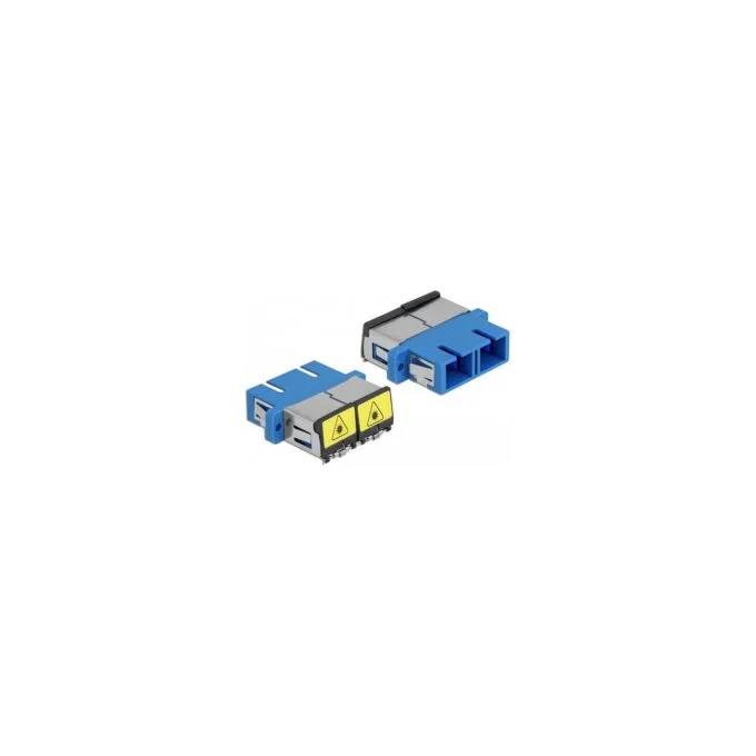 Delock LWL Kupplung mit Laserschutzklappe SC Duplex Buchse zu SC Duplex Buchse Singlemode blau — image 1