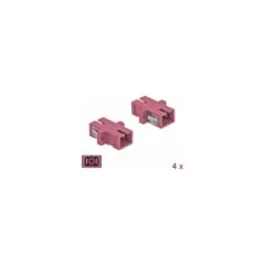 Delock LWL Kupplung SC Simplex Buchse zu SC Simplex Buchse Multimode 4 Stück violett