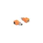 Delock M12 Adapter A-kodiert 8 Pin Stecker zu RJ45 Buchse Cat.5e mit Befestigungsloch 90° gewinkelt orange