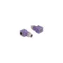 Delock M12 Adapter D-kodiert 4 Pin Buchse zu RJ45 Buchse Cat.5e mit Befestigungsloch 90° gewinkelt violett