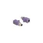 Delock M12 Adapter D-kodiert 4 Pin Stecker zu RJ45 Buchse Cat.5e mit Befestigungsloch gerade violett