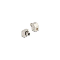 Delock M12 Adapter X-kodiert 8 Pin Buchse zu RJ45 Buchse Cat.6A STP Metall