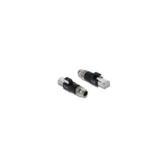 Delock M12 Adapter X-kodiert 8 Pin Stecker zu RJ45 Stecker schwarz