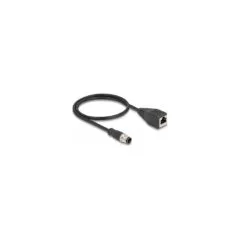 Delock M12 Adapterkabel D-kodiert 4 Pin Stecker zu RJ45 Buchse 50 cm