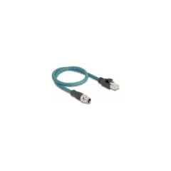 Delock M12 Adapterkabel X-kodiert 8 Pin Stecker zu RJ45 Stecker 50 cm