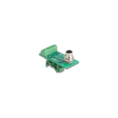 Delock M12 Übergabemodul Adapter A-kodiert 8 Pin Buchse zu 9 Pin Terminalblock für Hutschiene