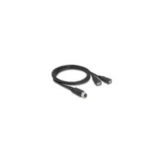 Delock M12 Kabel A-kodiert 8 Pin Buchse zu 2 x USB 2.0 Typ-A Buchse 1 m schwarz