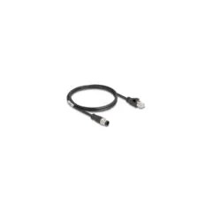 Delock M12 Kabel D-kodiert 4 Pin Stecker zu RJ45 Stecker PVC 1 m