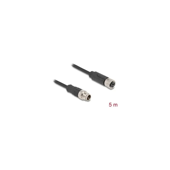 Delock M12 Kabel X-kodiert 8 Pin Stecker zu Buchse PVC 5 m — image 3