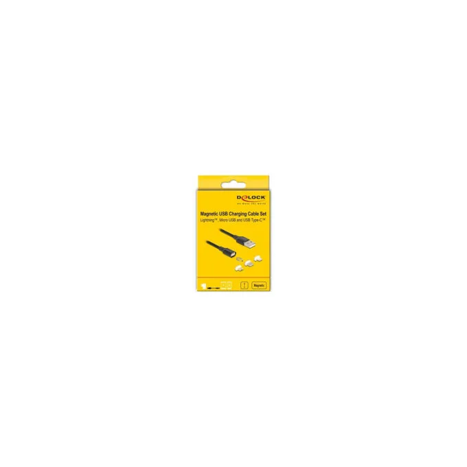 Delock Magnetisches Ladekabel Set für 8 Pin LightningTM Micro USB USB Type-CTM schwarz 1 m — image 4
