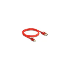 Delock Mini DisplayPort zu DisplayPort Kabel 8K 60 Hz 1 m rot Metall ohne Einrastfunktion