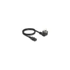 Delock Netzkabel PC Schutzkontaktstecker CEE 7 7 90° gewinkelt auf C13 Buchse. 1 m. 3 x 1.00 mm2 schwarz