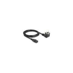 Delock Netzkabel PC Schutzkontaktstecker CEE 7 7 90° gewinkelt auf C13 Buchse. 2 m. 3 x 0.75 mm2 schwarz