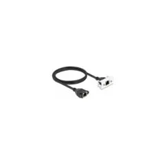 Delock Netzwerk Verlängerungskabel für Easy 45 Modul S FTP RJ45 Buchse zu RJ45 Buchse Cat.6A 1 m schwarz weiß