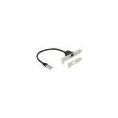 Delock Netzwerk Verlängerungskabel RJ45 Cat.5e 30 cm mit Standard und Low Profile Slotblende