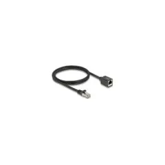 Delock Netzwerk Verlängerungskabel RJ45 Stecker zu RJ45 Buchse Cat.6A S FTP 1 m schwarz